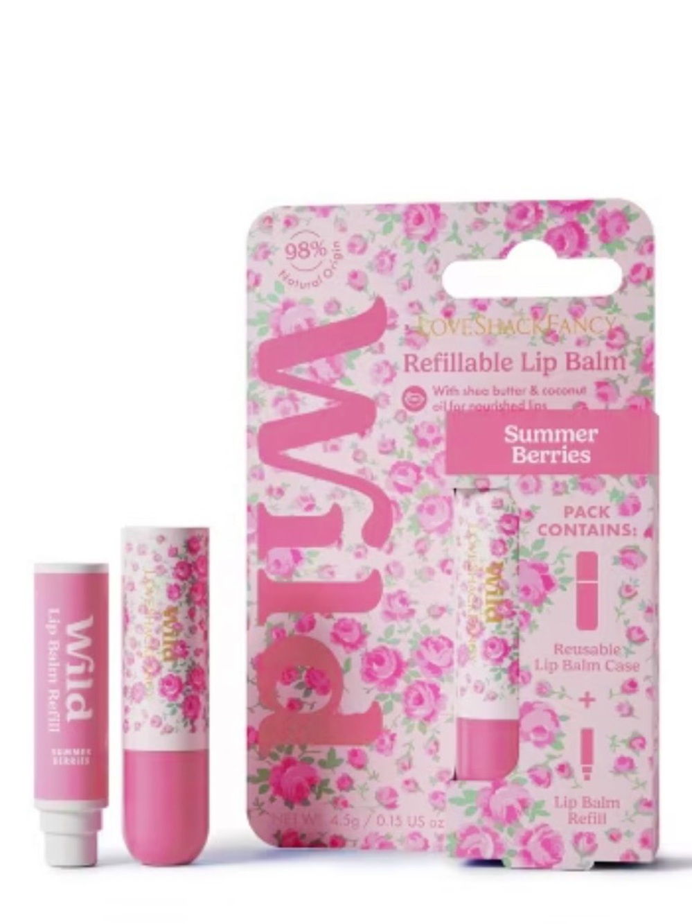 NEW LoveShackFancy Lip Gloss Refillable Balm SET Summer Berries Rose Heart Wild